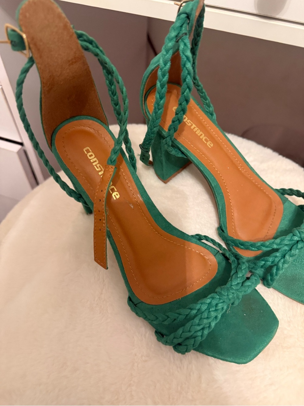 Stance Teal Braided-Strap Block Heel Sandals